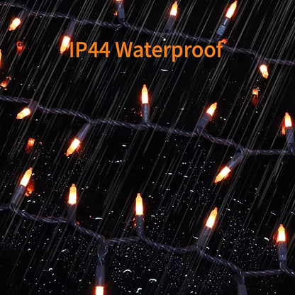 Brown Wire,Orange,Incandescent Bulb 100 Mini String Lights for Indoor Halloween Tree Home Party Festival Decoration