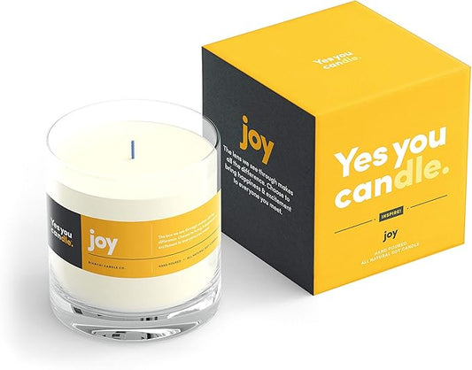 Joy, Grapefruit & Magosteen, Highly-Scented, Inspirational Soy Candle, Made in USA, Pure Essential Oils, Aromatherapy, 8 oz