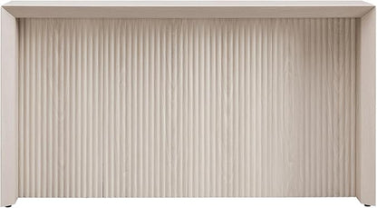 Henn&Hart 56'' Wooden Rectangular Fluted Console Table Entryway Table, Sofa Table for Entryway, Living Room, Couch, Hallway, or Office, Alder White
