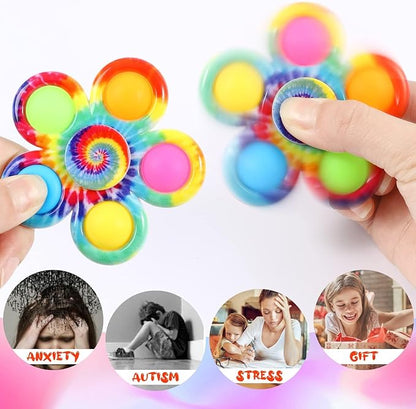 Gigilli 24 Pack Party Favors Fidget Spinners for Kids 4-8-12, Goodie Bags Stuffers Valentine Gifts for Kids 3-5, ADHD Pop Mini Fidget Toys Bulk Treasure Box Toys Classroom Prizes, Adult Anxiety Toys