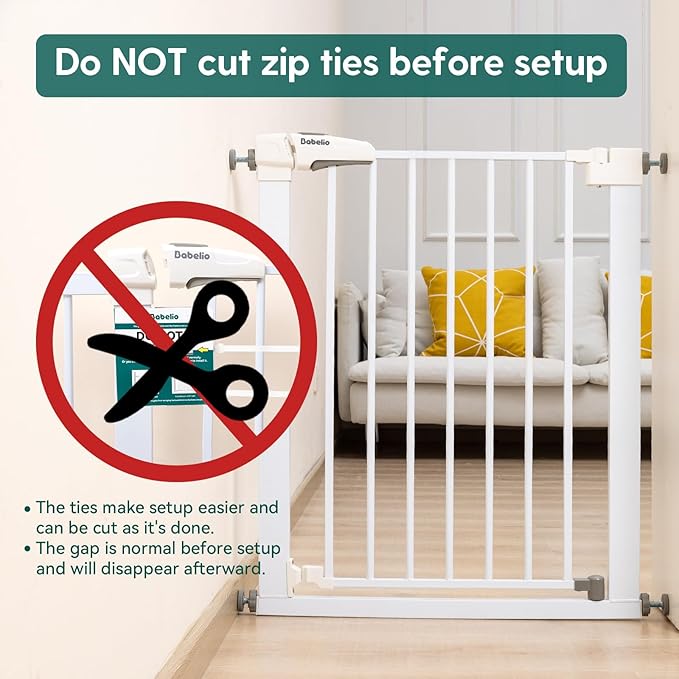 Babelio Baby Gate for Doorways and Stairs, 26"-40" Auto Close Dog Gate, PressGuard C5, Easy Install Pressure Mounted Gate, fits for Narrow and Wide Doorways, Safety Gate Door for Child and Pets