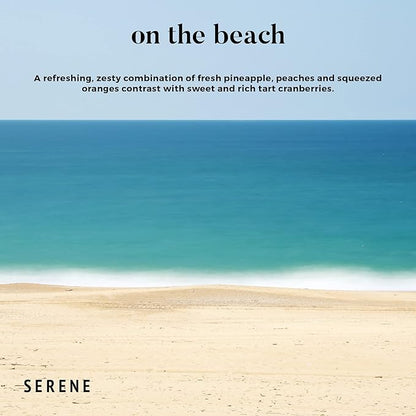 Hidden Label Large Scented Candle, On The Beach, 30oz 3 Wick Huge Candle, Serene Collection Slow Burn Natural Soy Candles for Home Scented
