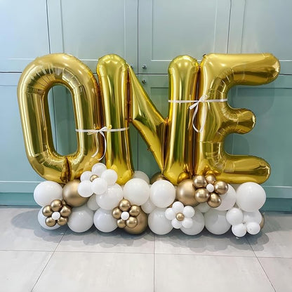 Foil Letter Balloons 40 Inch, Giant Alphabet O Customize Balloons, Large Self Inflating Name Balloon Letters Gold Decor, Helium Custom Letter Balloons for Women Birthday Party Decoration Supplies