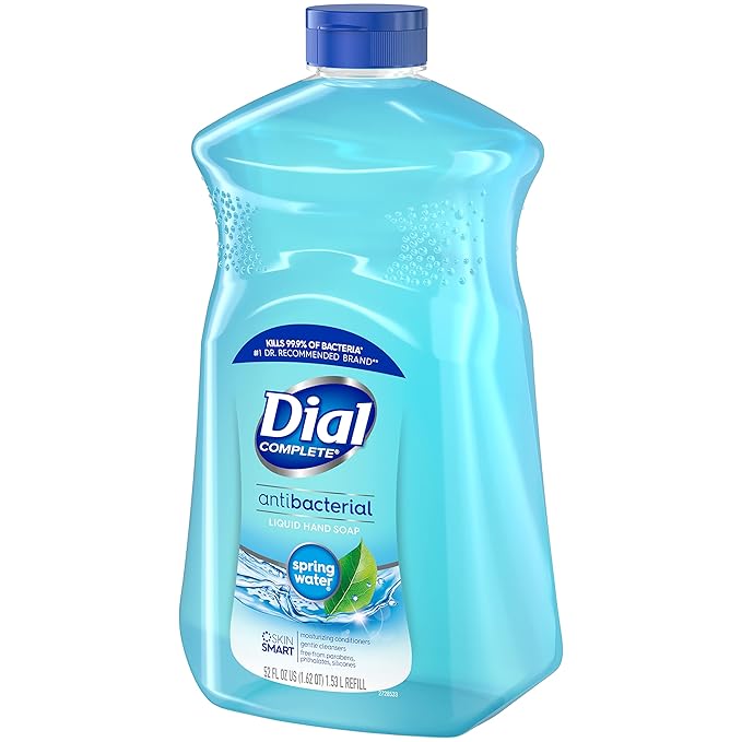 Dial Complete Antibacterial Liquid Hand Soap Refill, Spring Water, 52 fl oz (3 count) (Pack of 2)