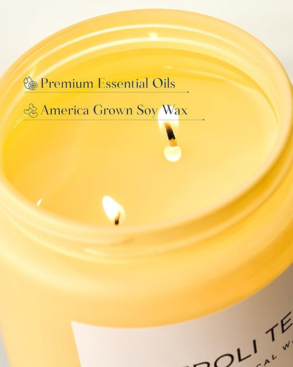 M&SENSE Neroli Tea Scented Candle, 19.4oz 110 Hours Long Lasting Burn 2 Wick Non Toxic Natural Soy Wax Candle for Women, Slow Burning Home Fragrance Gifts for Stress Relief & Relaxing