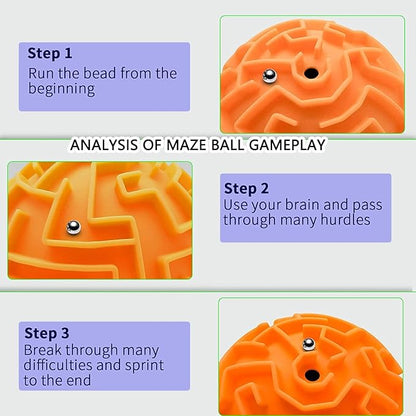 12 Pieces Maze Ball 3D Maze Puzzle Brain Teasers Games,Mini Gravity 3D Maze Ball Hard Challenges Game Lover,Training Labyrinth Toys Gifts for Students Teens Adults, Kids Educational Toy