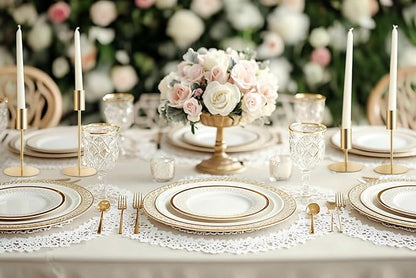 Gold Taper Candlestick Holders,Taper Candle Holders Set of 27,Metal Taper Candle Sticks Stand Holders,Modern Decorative Candle Holders for Wedding Certerpieces,Festive, Mantel,Home,Party