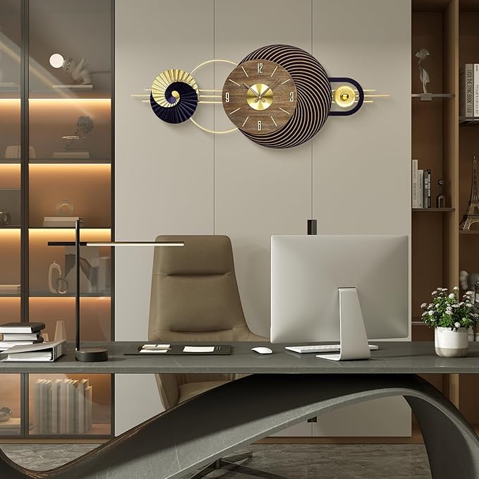 39x16 Inch Large Modern Wall Clock for Living Room – Contemporary Minimalist Silent Non-Ticking Decorative Analog Clocks for Office, Home Decor, Bedroom, Kitchen, Entryway