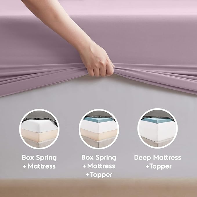 Nestl Twin XL Sheet Set - College Dorm Size - Luxury 1800 Ultra-Soft Microfiber Twin Extra Long Bed Sheets - Deep Pockets - Easy Fit - Extra Soft - 3 Piece Set (Twin XL, Dusty Purple)