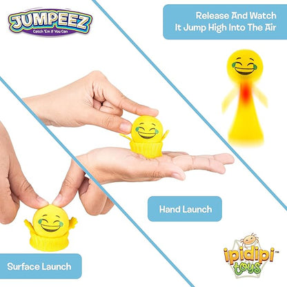 IPIDIPI TOYS Jumpeez LED Rocket Poppers – 24-Pack Light Up Spring Launcher Toys for Kids – Ideal Stocking Stuffers for Kids, Birthday Party Favors, Goodie Bag School Prizes for Boys & Girls