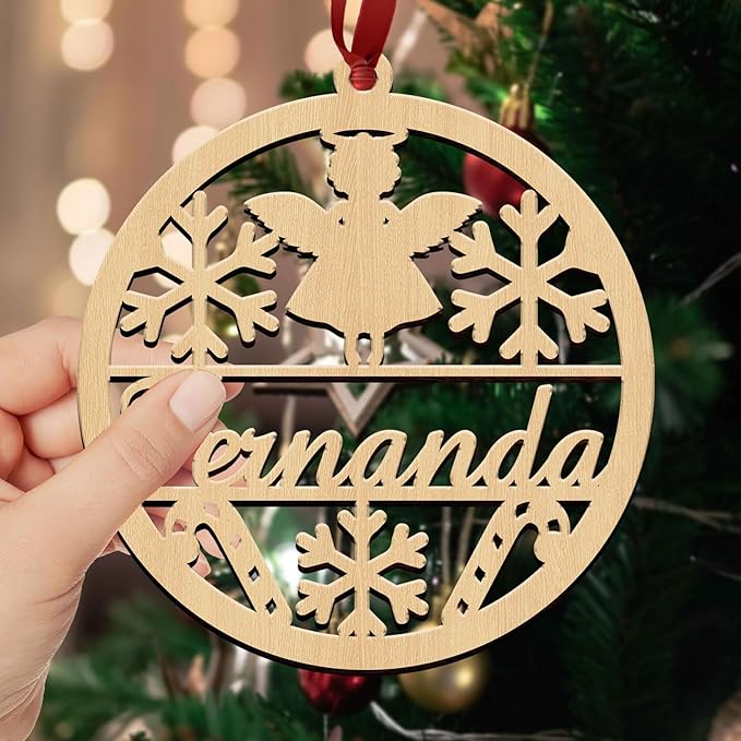 Personalized Ornaments with Names Customized Wooden Christmas Ornament Custom Customizable Ornaments Customize for Christmas Tree Decorations