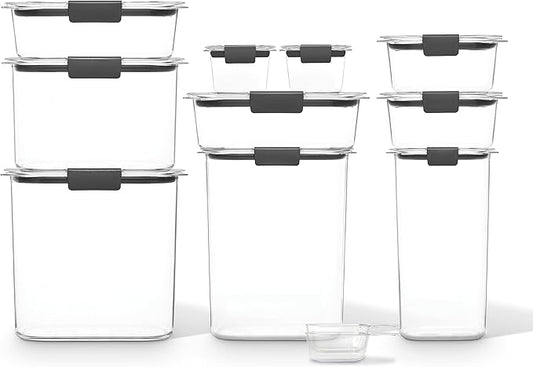 Rubbermaid Brilliance Pantry 10 Piece Set, Clear and Airtight Food and Pantry Storage Containers
