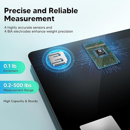 Arboleaf Smart Scale with BMI, Body Fat, Muscle Mass, 14 Composition Metrics, Large LED Display, Digital Bathroom Scale for Weight, Accurate Weighing Machine, App Sync, 500lbs, 11.8"