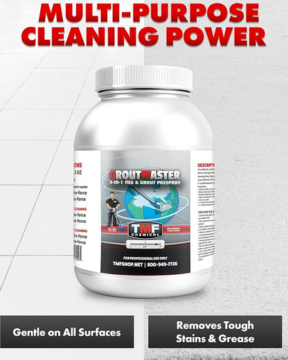 GroutMaster Tile & Grout Cleaner – Fast-Dissolving Powdered Solution for Deep Cleaning Concrete Stains, Grease, & Tough Stains, Ideal for Residential & Commercial Use, 6.5 lbs