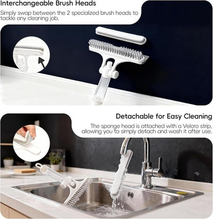 8.27" Wide Spray Squeegee, All-Purpose Shower Squeegee with Sprayer for Glass Doors, Squeegee for Shower Glass with Hook, Window Squeegee with Sprayer for Home (White)