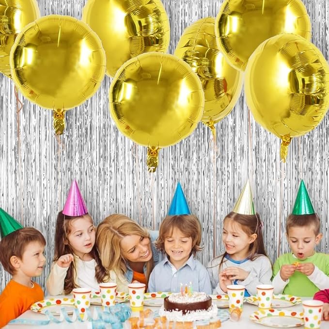 TONIFUL 30Pcs 18 Inch Large Gold Round Shape Foil Balloons Big Gold Circle Helium Mylar Ballons for Birthday Wedding Baby Shower Anniversary Engagement Party Decorations Supplies