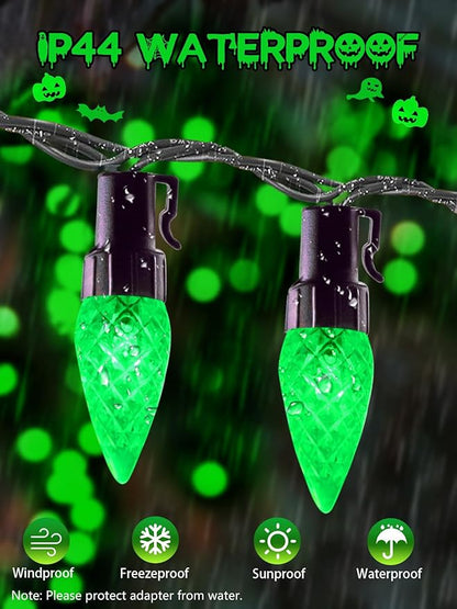240 LED 78FT C6 Halloween String Lights, Super Long Christmas Lights Outdoor Indoor with 13 Modes & Timer, Waterproof Fairy Twinkle Light Plug in for Tree Garden Party Xmas Decorations (Green)