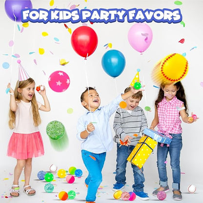 Bouncy Balls for Kids 24 Pieces 6 Styles 32 mm Assorted Bouncy Balls Toys for Kids Party Favors, Birthdays Party Favors, Classroom Prizes