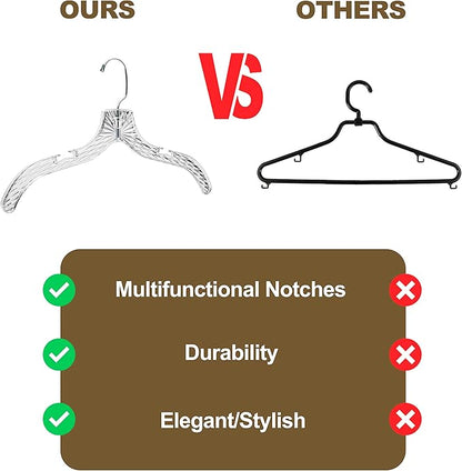 Clear Cut Plastic Hangers 100 Pack for Shirts Coats and Dresses