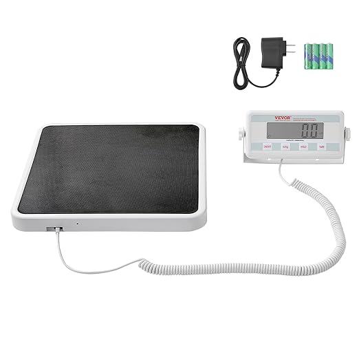 VEVOR Portable Medical Scale, Professional Digital Physician Scale for Weighing - with Anti-Slip Mat, 2 Units (kg/lb), Hold & Tare Function, 550LBS Capacity Physician Wight Scale for Gym Home Hospital
