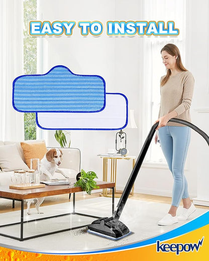 KEEPOW Washable Microfiber Pads Compatible with Dupray Neat Steam Cleaner, Steam Mop Pads Accessories for Dupray Neat Steam Cleaner, 6 Pack Reusable Steamer Pads Replacement