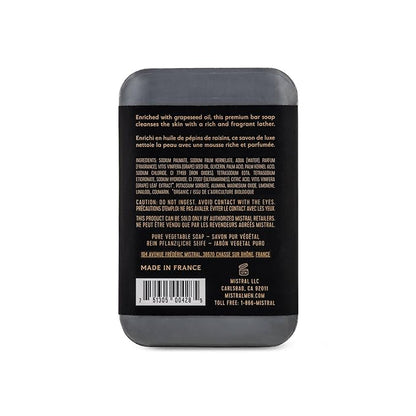 Mistral Black Amber Luxury Bar Soap for Men | Men’s Natural Soap Bar | Paraben, Phthalats Free | Moisturizing & Triple-Milled Natural Soap for Men - Made in France | Large, 8.8 oz