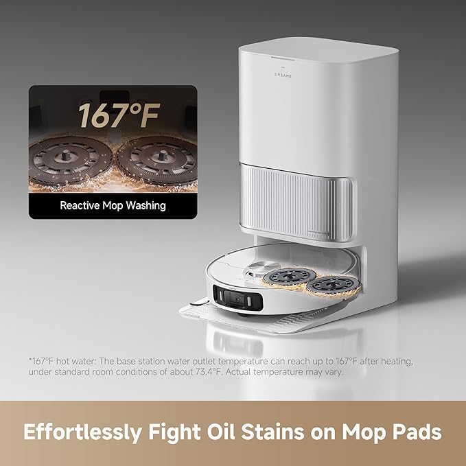 DREAME L40s Ultra AE Robot Vacuum and Mop, 19,000Pa Suction, Diverse Brush Selection, Flexible Mop & 167℉ Self Cleaning Washboard, All-in-One Station, Tangle-Free, Auto Refill, Voice Control