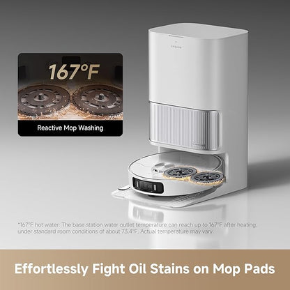 DREAME L40s Ultra AE Robot Vacuum and Mop, 19,000Pa Suction, Diverse Brush Selection, Flexible Mop & 167℉ Self Cleaning Washboard, All-in-One Station, Tangle-Free, Auto Refill, Voice Control