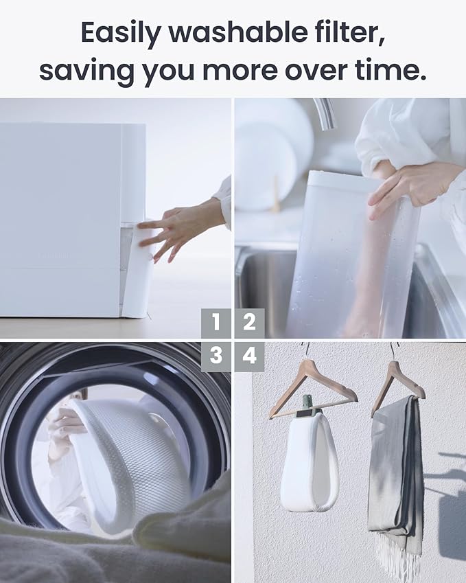 SwitchBot Evaporative Humidifier for Bedroom 4.5L, 750ml/h, No Mist, No White Dust, Tap Water Fillable, Top Fill, Washable Filter, for Baby, Nursery, Plants, Indoor, Work with Matter, HomeKit, Alexa