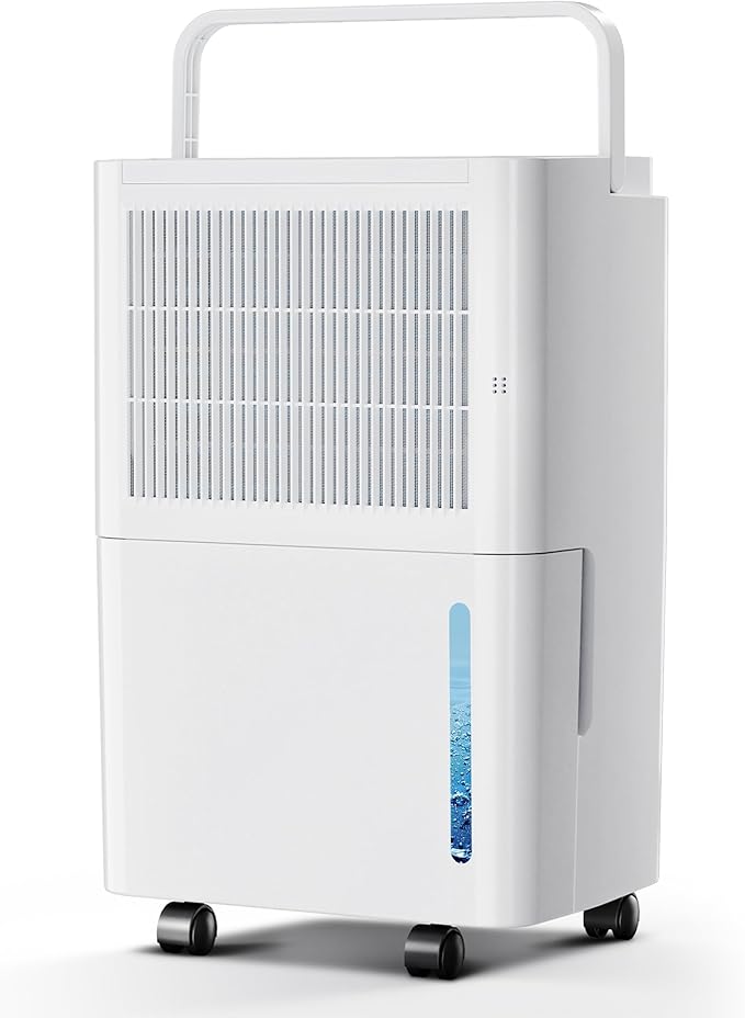 2,500 Sq Ft Home Dehumidifier with Drain Hose, 74 OZ Water Tank, 24 Hr Timer, 3 Modes High Efficiency Compressor for Basement, Bedrooms, Bathrooms and Laundry Rooms