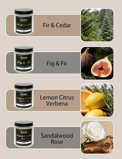 Scented Soy Candles Sets, 7oz in White Frosted Jar - 200-Hour Burn Time, Aromatherapy Candle for Home Decor, Cozy Gifts for Any Occasion,Ideal Gifts for Women