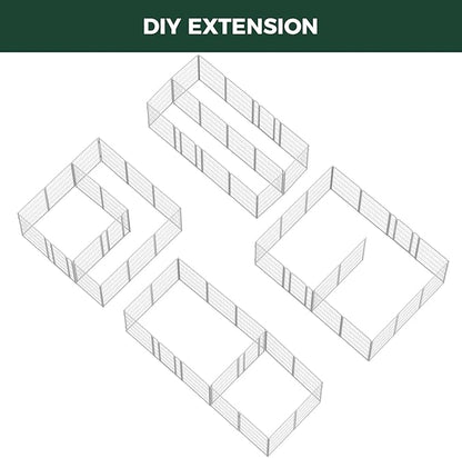 FXW Homeplus Unleashed Indoor Dog Playpen - Stress-Free and Safe Play, Heavy Duty 40 Inch 16 Panels Dog Pen with Connectors (Pack of 2) for Medium and Large Dogs, White│Patented