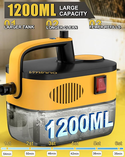 Heavy Duty Steam Cleaner for Home, Fast Heating & 1.2L Tank, 6-Level Adjustable Pressurized Portable Steamer for Cleaning with 11-Piece Accessories for Grout, Tile, Floor, Car and More