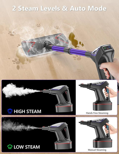 Steam Mop for Floor Cleaning, Heavy Duty 29-in-1 Steam Cleaner for Home with Detachable Handheld Steamer, for Hardwood, Tile, Walls, Grout, Windows, Furniture and Decks