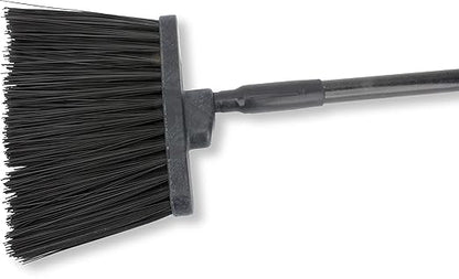 SPARTA 41083EC03 Plastic Color Coded Broom, Unflagged Bristles, Long Broom With Angled Head For Small Debris Cleaning, 56 Inches, Black, (Pack of 12)