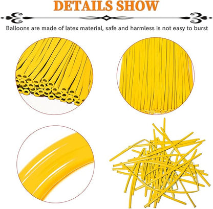 Yellow 260 Long Skinny Twisting Animal Balloons, Rainbow Balloons for Animal Shapes Carnival Festival Party Supplies 100pcs