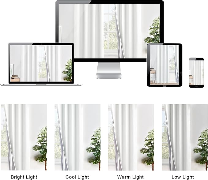 XWZO 100% Blackout Window Curtains - Thermal Insulated & Completely Room Darkening Black Liner Window Treatment with Tiebacks for Bedroom/Living Room, Ivory, W52 x L72, Set of 2 Panels