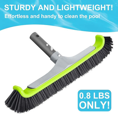 Sepetrel Upgraded Pool Brush Head for Cleaning Pool Walls,Heavy Duty Inground/Above Ground Aluminum Swimming Pool Scrub Brushes with Curved Ends & Premium Strong Bristle