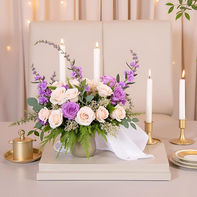 Candlestick Holders Taper Candle Holder 12Pcs Brass Gold Metal Vintage Short Stick Holders Set for Home Dinning Table Wedding Centerpiece Holiday Party Chrismas Mantel Holiday Dinner Base Widening