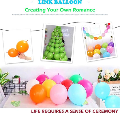 Light Blue Link Balloons 6 Inch 12 Inch 120 Pcs Latex Linking Balloons for Birthday Wedding Party Festival Decorations