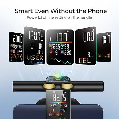 RunStar Smart Scale for Body Weight and Fat Percentage, 8 Electrodes High Precision Body Composition Scale with Set Functions Handle, Body Analyzer Scale Sync App 28 Metrics 400lbs