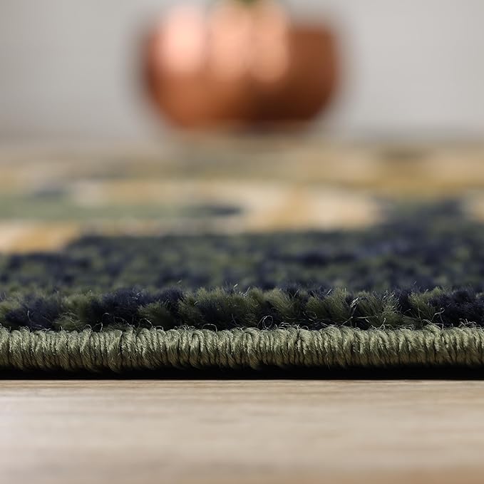 Superior Indoor Small Area Rug, Jute Backed, Perfect for Living/ Dining Room, Bedroom, Office, Kitchen, Entryway, Modern Geometric Trellis Floor Decor, Viking Collection, 4' x 6', Green