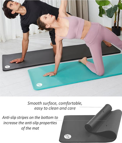 Yoga Mat Thick 1 inch Exercise Mat 76.7"x24" Workout Mats for Home Gym, Non-slip Yoga Mat for Women Men, with Carrying Yoga Bag