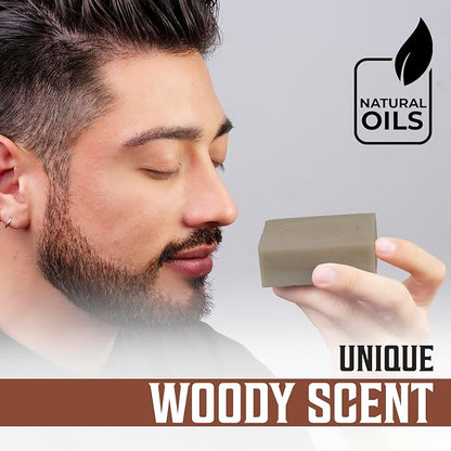 Viking Revolution Sandalwood Natural Soap for Men - Mens Soap Bar with Essential Oils Cold Pressed Bar Soap for Men - Nourishing Mens Bar Soap with Coconut Oil, Shea Oil, Almond Oil (2 Pack)