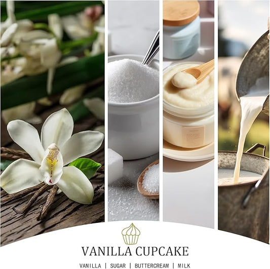 Large Candle Vanilla Cupcake Scented, 4 Wick Natural Soy Candles for Home Scented, 30oz Big Candle Long Lasting, Home Aromatherapy Candles Housewarming Valentine's Day Gift for Women Men