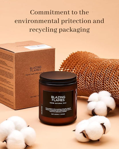 M&SENSE Fir & Orange Scented Natural Soy Wax Non Toxic Candle for Home, Cotton Wick Christmas Tree Scented 7.05oz Up to 50 Hours Holiday Aromatherapy Candle for Relaxation