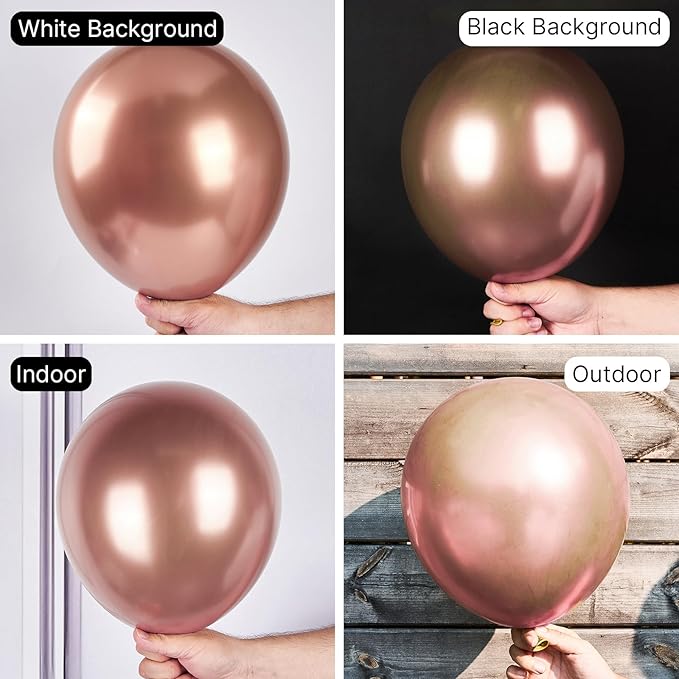 PartyWoo Metallic Rose Gold Balloons 50 pcs 12 Inch Latex Helium Balloons for Wedding Engagement Baby Shower Bridal Shower Gender Reveal Bachelorette Birthday Party Decorations Rose Gold-G107
