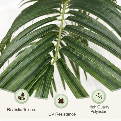 Artificial Palm Tree 5.5ft Tall Fake Palm Tree Indoor Decor with 15 Trunks and Real Bark Design Faux Tropical Areca Palm Silk Floor Plant