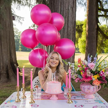 Hot Pink Balloons, 12 Inch 30 Pcs Bright Neon Pink Party Balloon Magenta Fuschia Helium Balloon for Women Girls Birthday Princess Wedding Bridal Shower Summer Wedding Party Decor