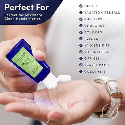 Terra Pure Hotel Hand Sanitizer Gel | Mini Hand Sanitizer Bulk | Alcohol-Free with Organic Aloe Vera | 1oz Bottles